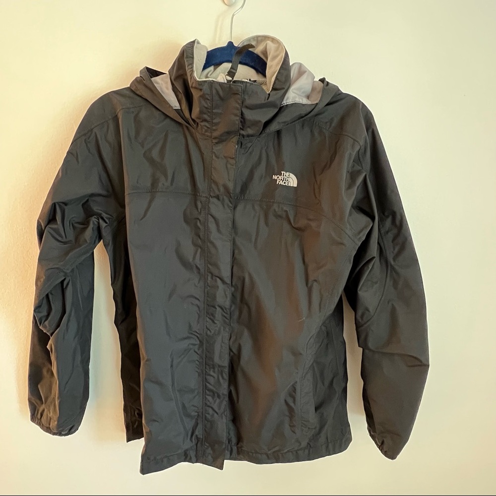 North Face black rain jacket